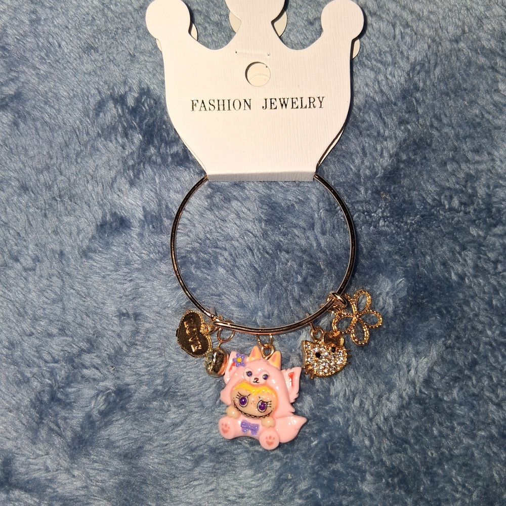 Fashion Jewelry Gold Tone Kids Charm Bracelet